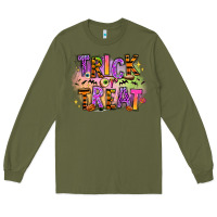 Army Green Trick or treat Long Sleeve Tee - RanaPortraitStore