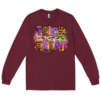 Burgundy Trick or treat Long Sleeve Tee - RanaPortraitStore
