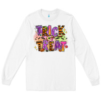White Trick or treat Long Sleeve Tee - RanaPortraitStore