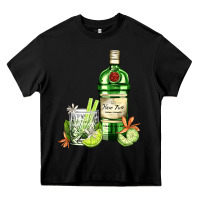 Black gin tonic bottle and cocktail Heavy Core Tee - AdoDesignShop