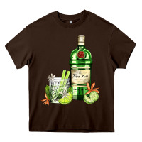 Gin Tonic Bottle And Cocktail Heavy Core Tee | Teevron