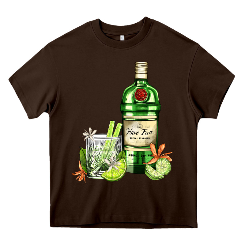 Gin Tonic Bottle And Cocktail Heavy Core Tee by AdoDesignShop | Teevron
