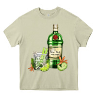Mossy gin tonic bottle and cocktail Heavy Core Tee - AdoDesignShop