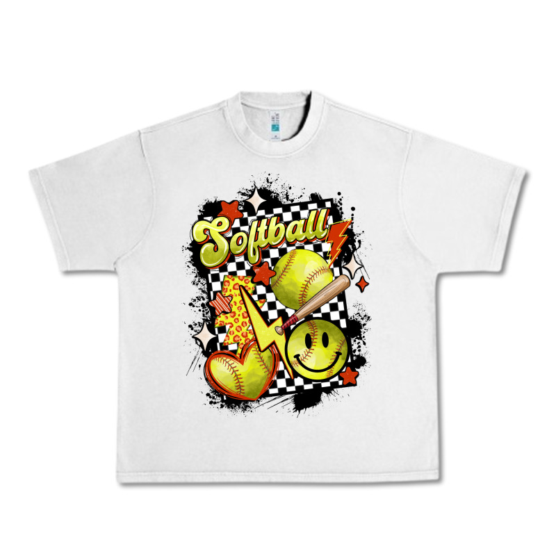 Vintage Softball Urban Heavy Tee by MaliasSmallBusiness | Teevron