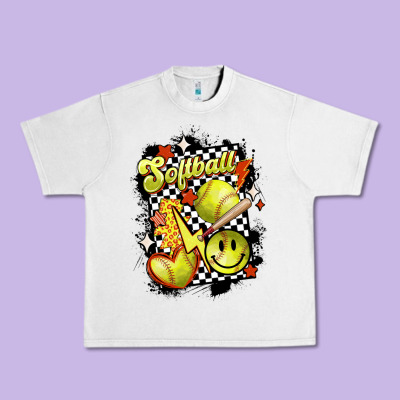 Vintage Softball Urban Heavy Tee Designed By Maliassmallbusiness