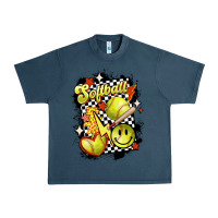 Midnight Navy vintage softball Urban Heavy Tee - MaliasSmallBusiness