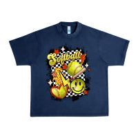 Navy vintage softball Urban Heavy Tee - MaliasSmallBusiness