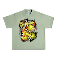 Oil Green vintage softball Urban Heavy Tee - MaliasSmallBusiness