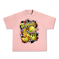 Salmon vintage softball Urban Heavy Tee - MaliasSmallBusiness