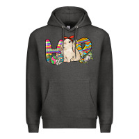 Charcoal Heather Hop rabbit Easter Day Premium Hoodie - HowdyJamesFarm