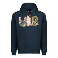 Navy Hop rabbit Easter Day Premium Hoodie - HowdyJamesFarm