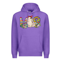 Purple Hop rabbit Easter Day Premium Hoodie - HowdyJamesFarm