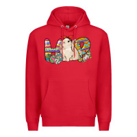 Red Hop rabbit Easter Day Premium Hoodie - HowdyJamesFarm