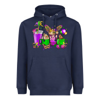 Navy Mardi Gras coffee cups Heavyweight Hoodie - HowdyJamesFarm