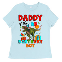 Baby Blue daddy of the birthday boy t rex Ladies Tee - Artiststas