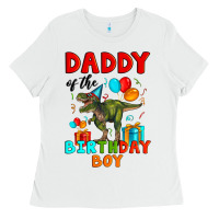 White daddy of the birthday boy t rex Ladies Tee - Artiststas