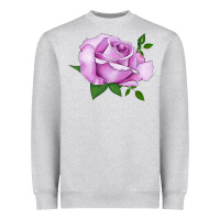 Heather Grey Life's Little Pleasures Rose Heavyweight Sweatshirt - LillyAllenDesigns