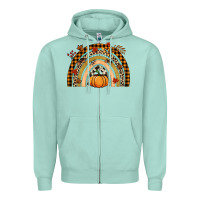 Seafoam Fall rainbow pumpkin Zipper Hoodie - NancyCooperArtShop