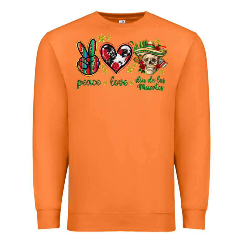 Peace Love Dia De Los Muertos Mexico Premium Sweatshirt by HowdyJamesFarm | Teevron