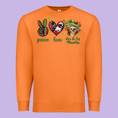 Peace Love Dia De Los Muertos Mexico Premium Sweatshirt Designed By Howdyjamesfarm