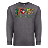 Charcoal Heather Peace love dia de los muertos Mexico Premium Sweatshirt - HowdyJamesFarm