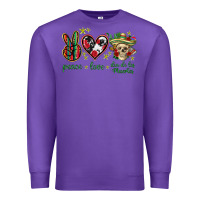 Purple Peace love dia de los muertos Mexico Premium Sweatshirt - HowdyJamesFarm