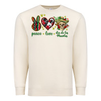 Sandshell Peace love dia de los muertos Mexico Premium Sweatshirt - HowdyJamesFarm