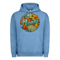 Pigment Pebble Blue pumpkin mama with background Urban Hoodie - BundleAndBundleShop