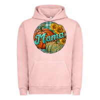 Pigment Salmon pumpkin mama with background Urban Hoodie - BundleAndBundleShop