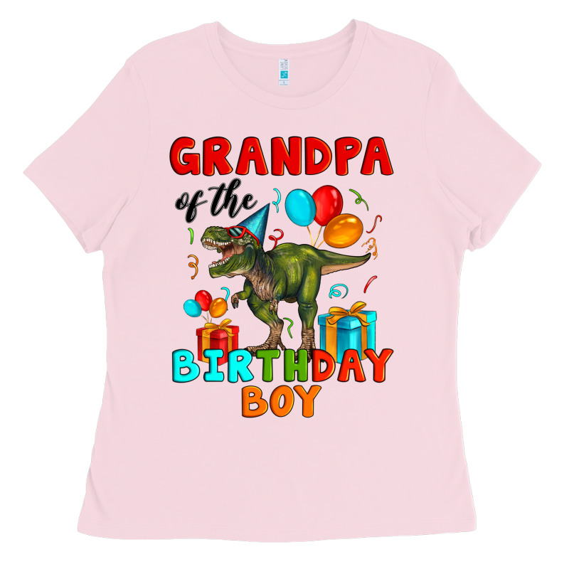 Grandpa Of The Birthday Boy T Rex Ladies Tee by Artiststas | Teevron