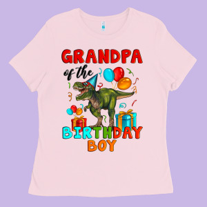 Grandpa Of The Birthday Boy T Rex Ladies Tee Designed By Artiststas