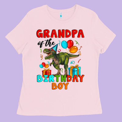 Grandpa Of The Birthday Boy T Rex Ladies Tee Designed By Artiststas