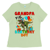 Matcha grandpa of the birthday boy t rex Ladies Tee - Artiststas