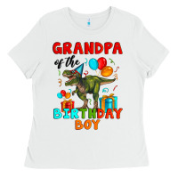 White grandpa of the birthday boy t rex Ladies Tee - Artiststas