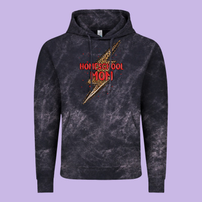 Homeschool Mom Lightning Bolt Vintage Hoodie Designed By Maliassmallbusiness