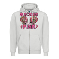Dove Grey in october we wear pink skeleton Zipper Hoodie - texasbilliewilder