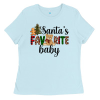 Baby Blue santa's favorite baby Ladies Tee - AdoDesignShop