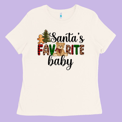 Santa's Favorite Baby Ladies Tee Designed By Adodesignshop