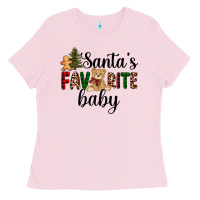 Bubblegum Pink santa's favorite baby Ladies Tee - AdoDesignShop