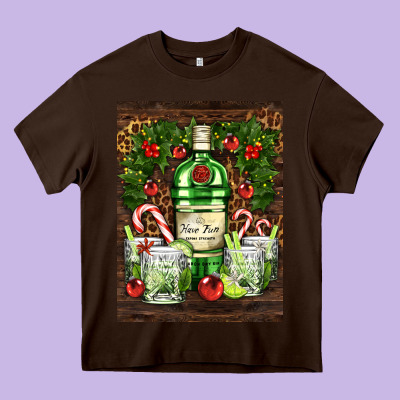 Gin Tonic Cocktail Heavy Core Tee Designed By Adodesignshop