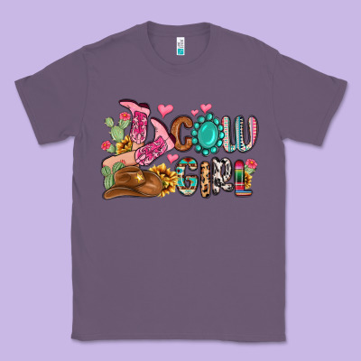 Western Cowgirl Classic Tee Designed By Maliassmallbusiness