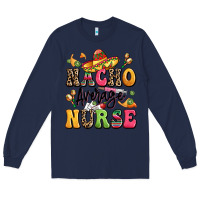Navy nacho average nurse Long Sleeve Tee - LillyAllenDesigns