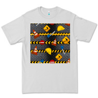 Dove Grey construction signs seamless pattern Premium Tee - BundleAndBundleShop