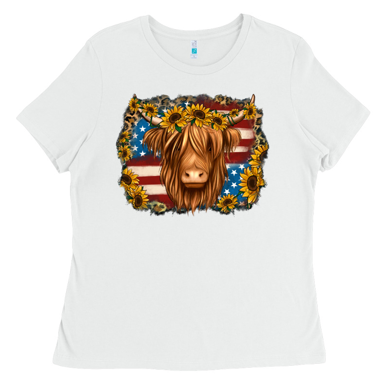 4th Of July Shaggy Cow Ladies Tee by Jasminsmagicworld | Teevron