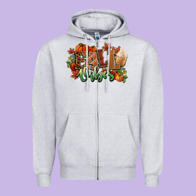 Fall Vibes Pumpkins Zipper Hoodie Designed By Nancycooperartshop