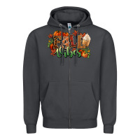 Smoke Fall vibes pumpkins Zipper Hoodie - NancyCooperArtShop