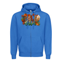 True Royal Fall vibes pumpkins Zipper Hoodie - NancyCooperArtShop