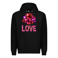 Black Love heart balloons Valentine's Day Premium Hoodie - HowdyJamesFarm