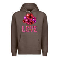 Coffee Love heart balloons Valentine's Day Premium Hoodie - HowdyJamesFarm