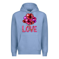 Colony Blue Love heart balloons Valentine's Day Premium Hoodie - HowdyJamesFarm